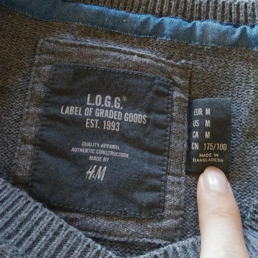 H&M Grey Vneck Sweater